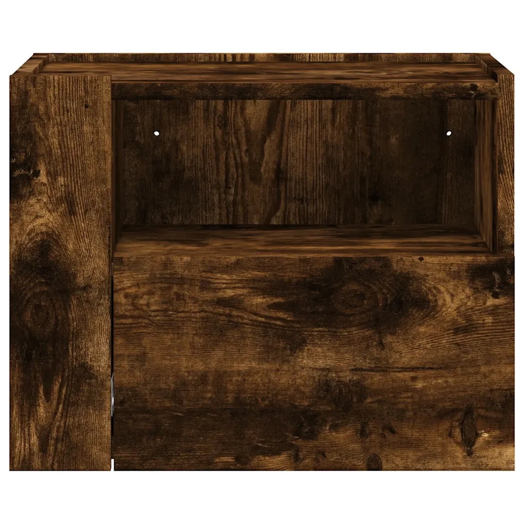 Comodini a Muro 2 pz-Set di 2 Tavolino da notte Rovere Fumo 45x30x35 cm 906308