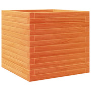 Fioriera | Cassetta per fiori | Vaso Giardino Marrone Cera 50x50x46 cm Legno Massello Pino