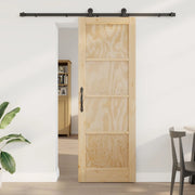 Porta scorrevole Naturale e Nero 73,5 x 211 cm 3445459