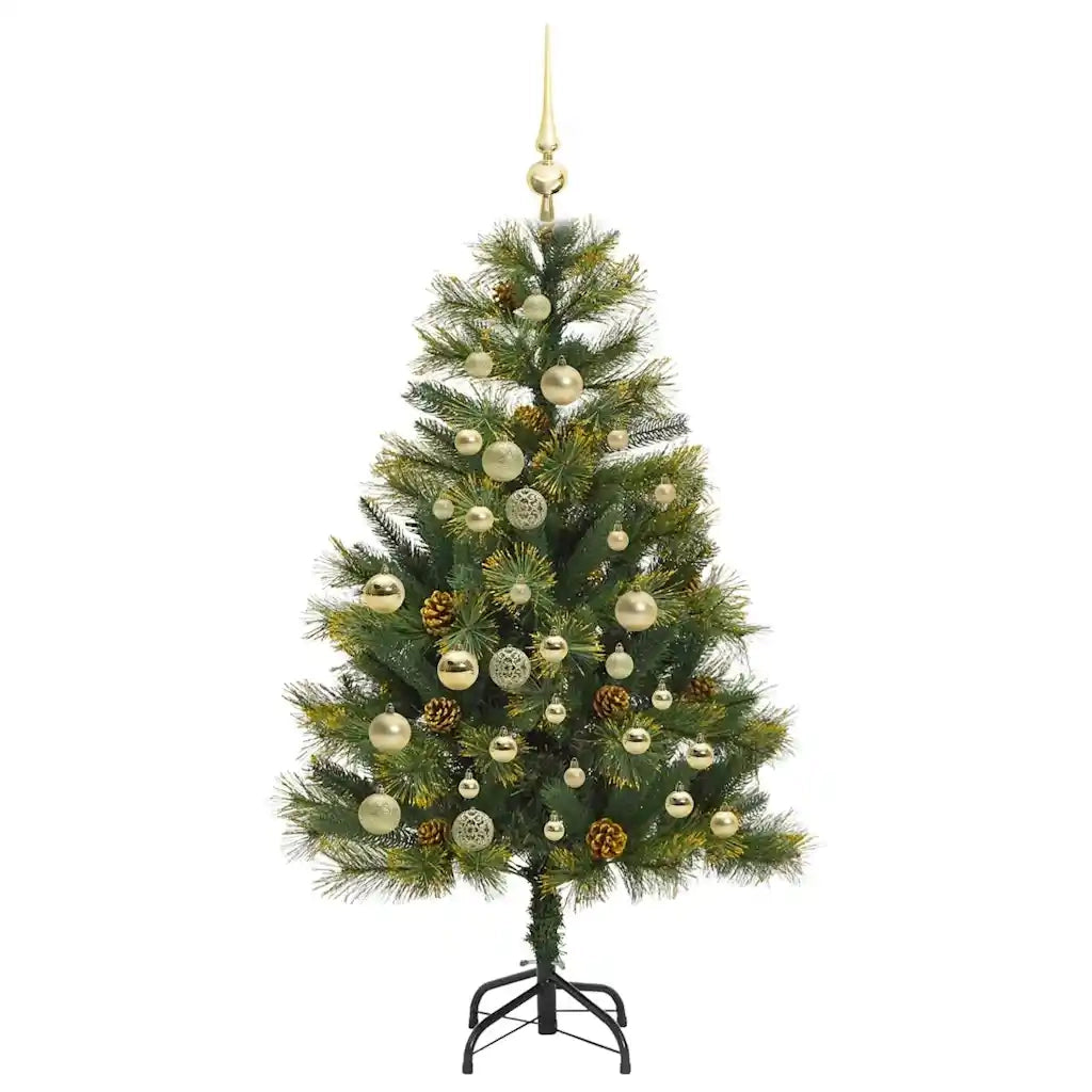 Albero di Natale | Decorazioni natalizie artificiale pieghevole con coni Verde 120 cm