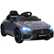 Macchina elettrica per bambini, design Mercedes, motore 12V, telecomando, luci a LED, musica, per bambini dai 3 ai 6 anni, colore grigio.