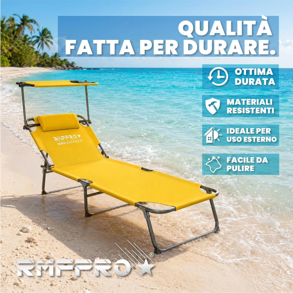 RMF PRO SET 2 LETTINI PIEGHEVOLE CON PARASOLE GIALLO
