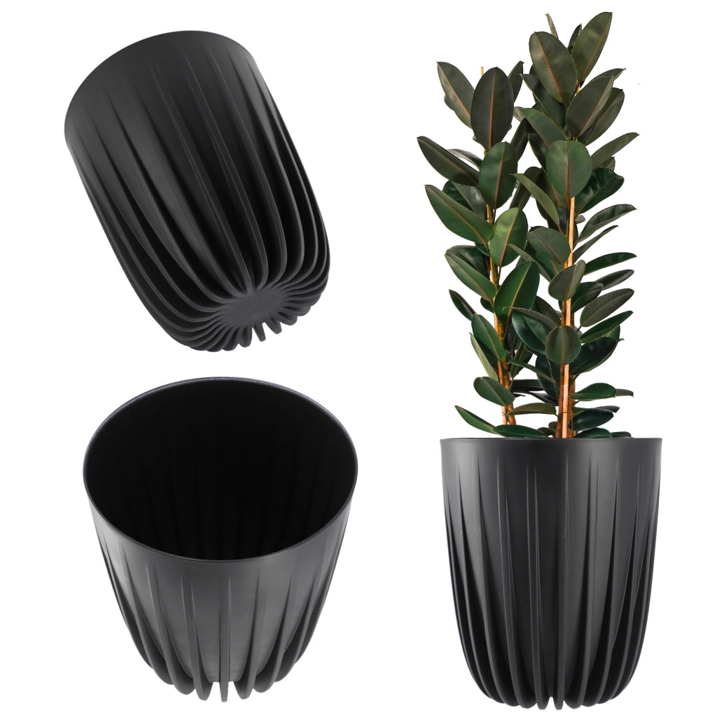 Vaso da fiori KADAX con inserto 14,5x17 cm, rotondo, con coperchio in plastica.