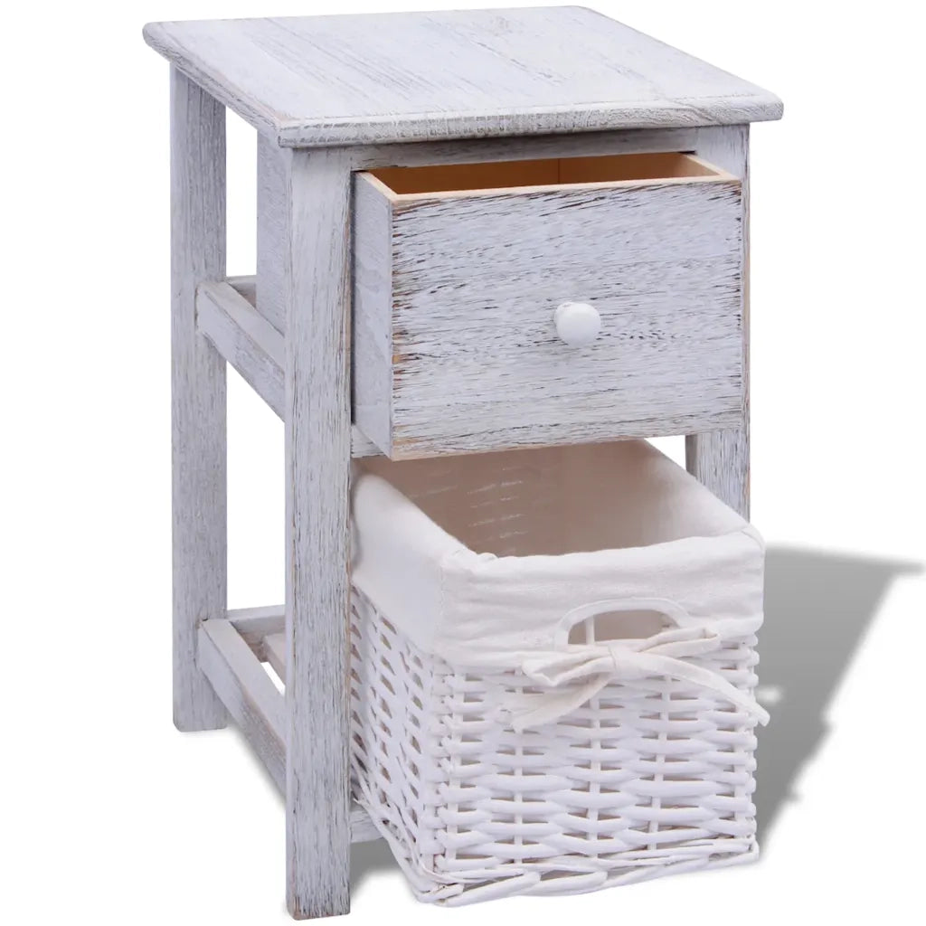 Comodino da Notte Set 2 pz in Legno Bianco 242867