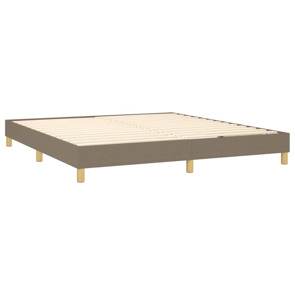 Letto a Molle con Materasso e LED Tortora 160x200 cm in Tessuto 3134049