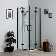 Box doccia nero 80x80 cristallo 6mm
