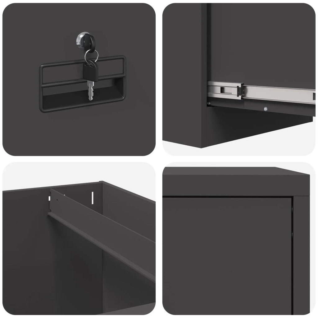 Armadio per File con cassetto Geometrico Nero 44 x 50 x 74,5 cm CFW7768936