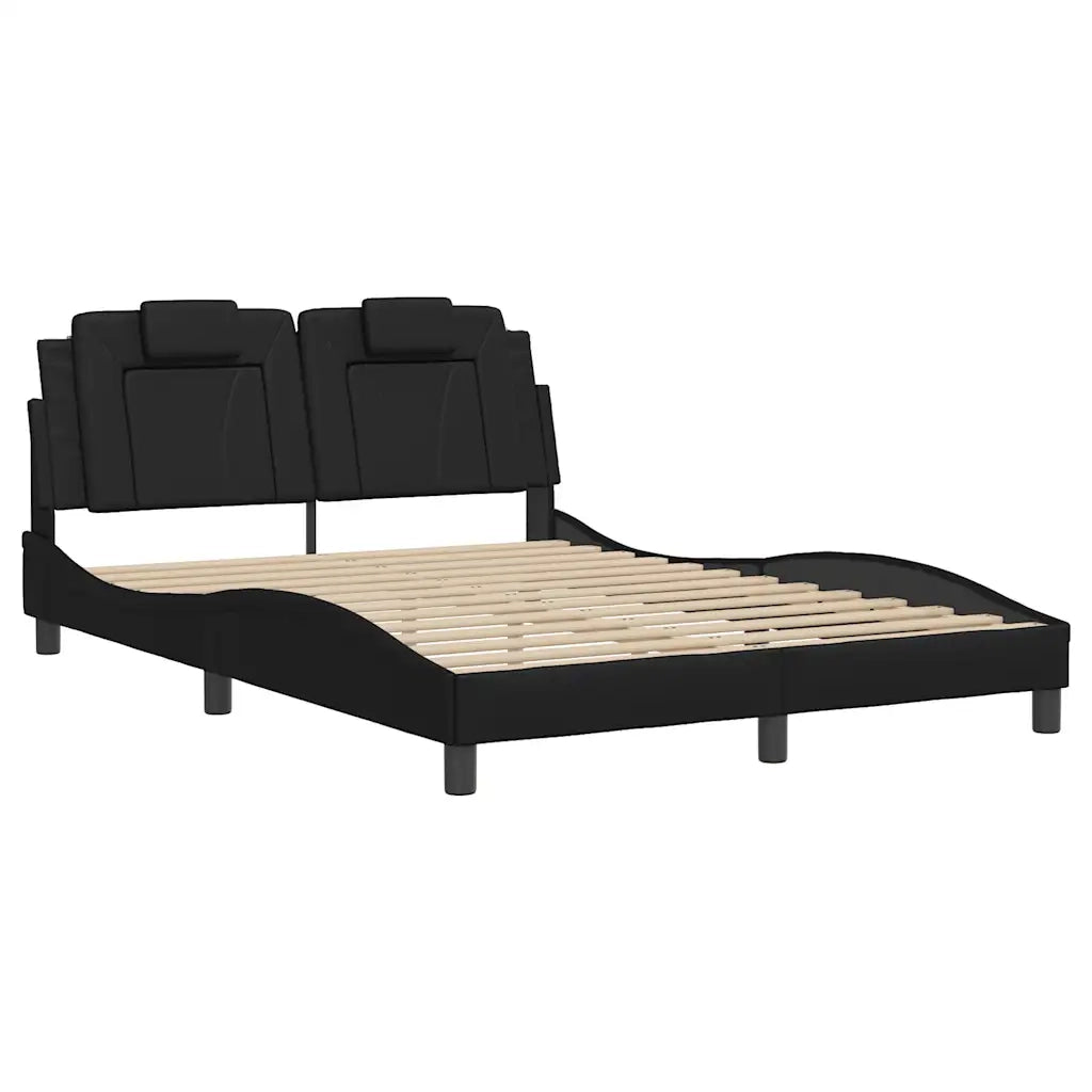 Giroletto Viana senza Materasso Nero 140x190 cm in Similpelle