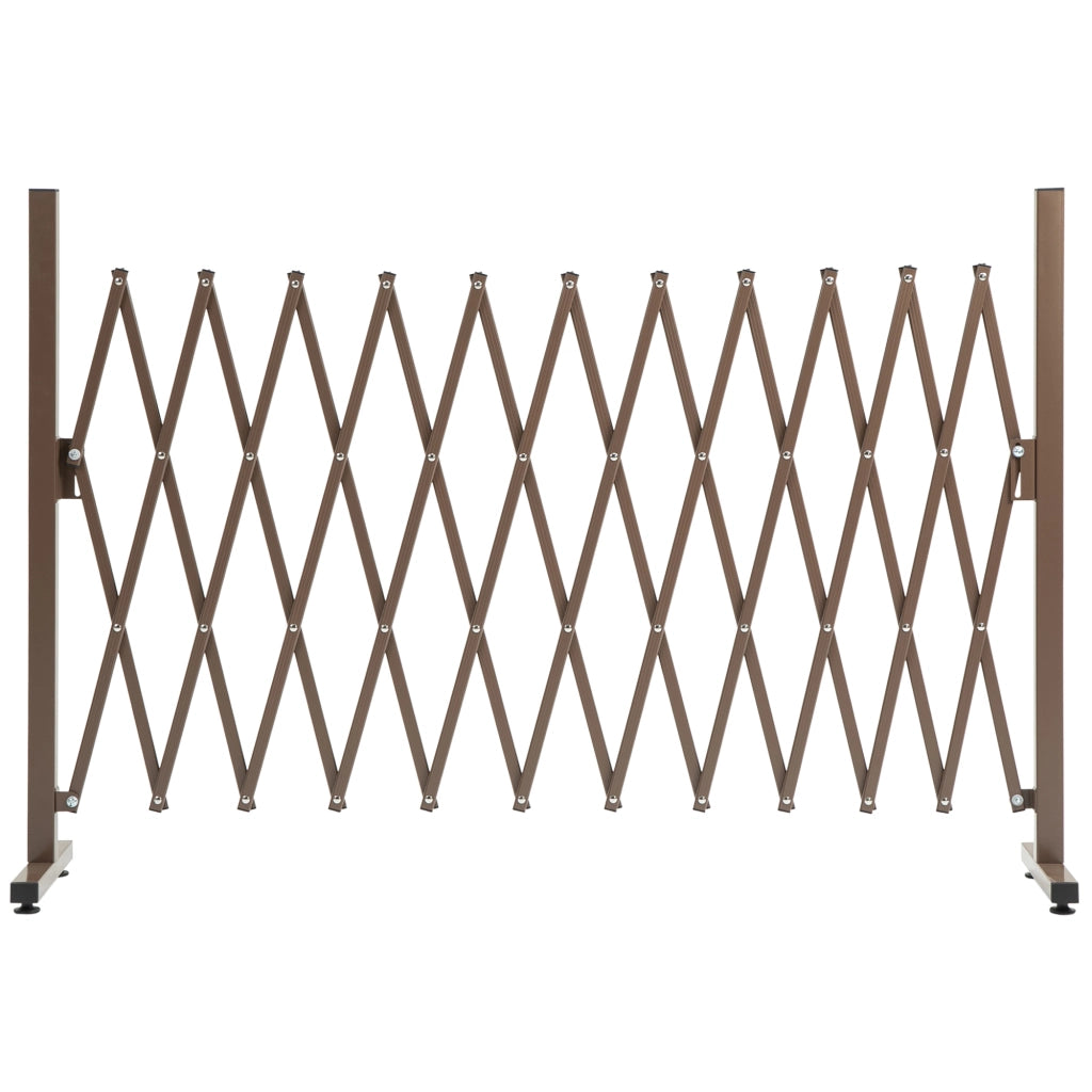 Recinzione per Giardino Regolabile ¨C zephmum ¨C Marrone Scuro Metallo Alluminio 300x31x103.5 cm