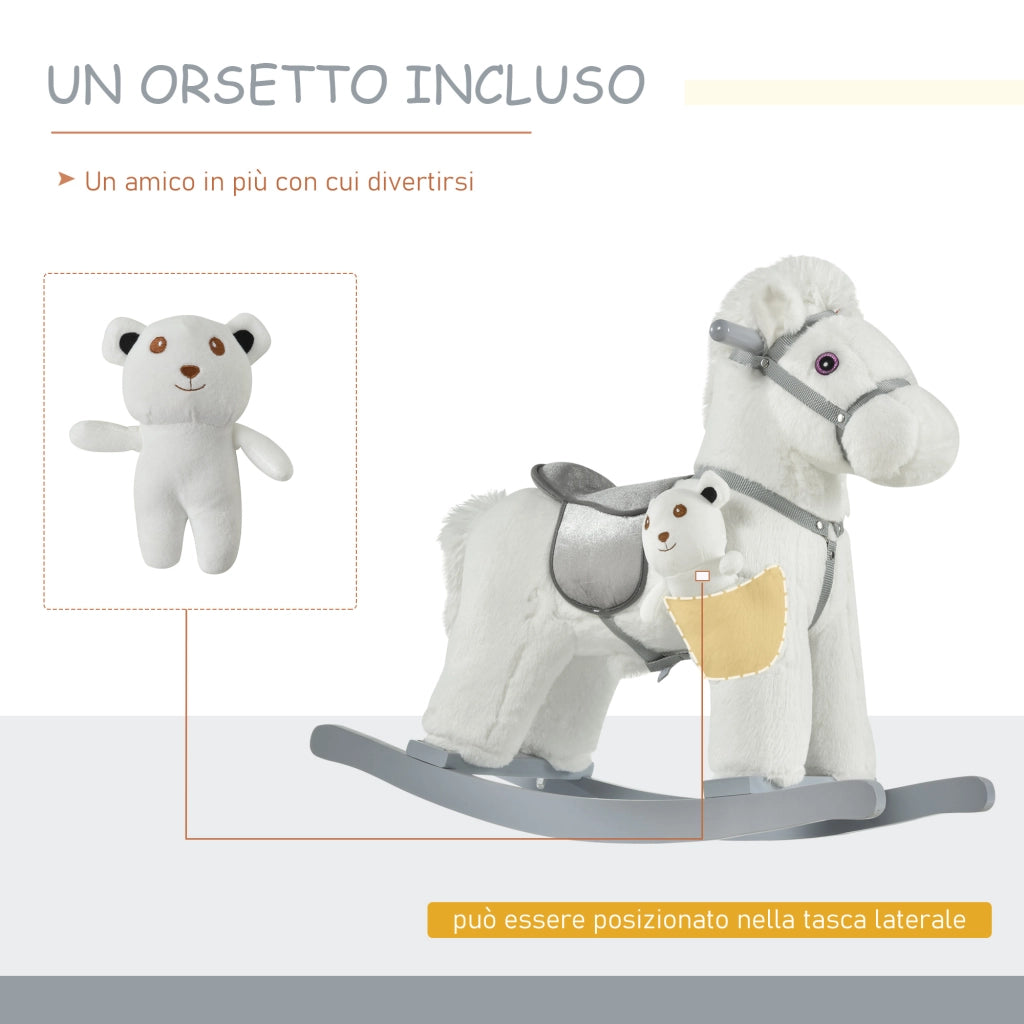 Cavallo a Dondolo con Orsetto e Suoni per Bambini ¨C Zephmum ¨C 18-36 Mesi