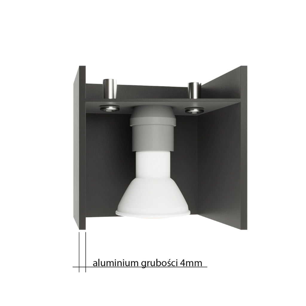 Lampada da parete QUAD 2 grigio