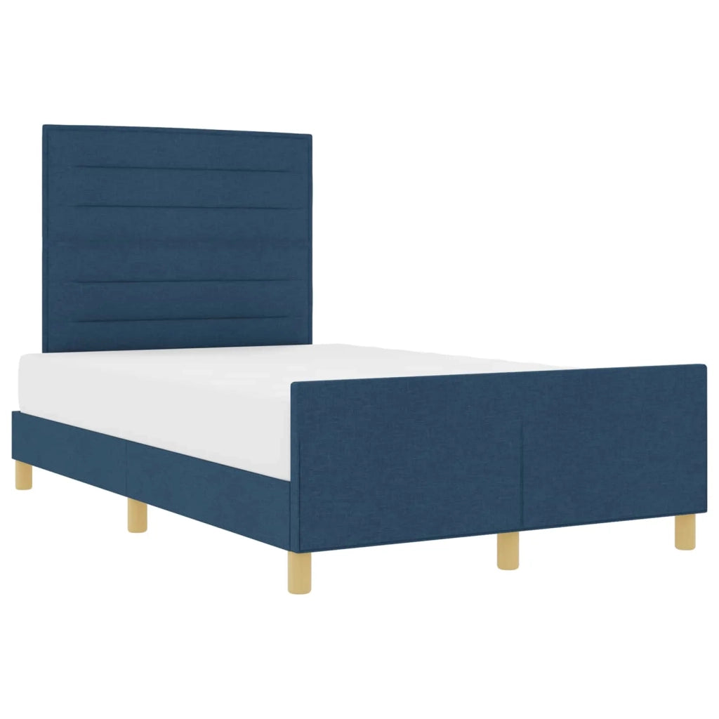 Struttura del letto con testiera Blu 140 x 200 cm Tessuto