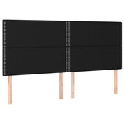 Testiera | Testata Nera 200x5x118/128 cm Tessuto
