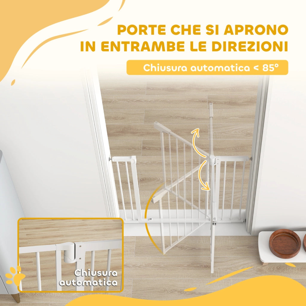 Cancello di Sicurezza per Bambini e Animali ¨C Minimal ¨C Bianco 76-102x76 cm