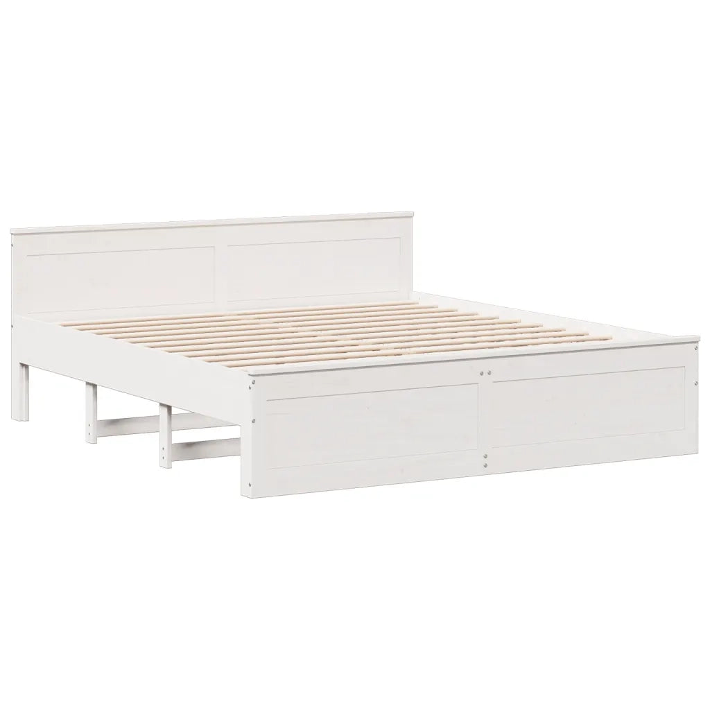 Giroletto senza Materasso con Testiera Bianco 180x200 cm Pino