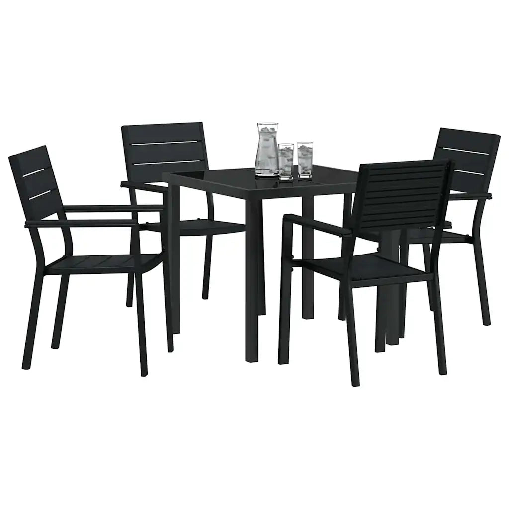 Set da Pranzo per Giardino 5 pz Nero 3379143
