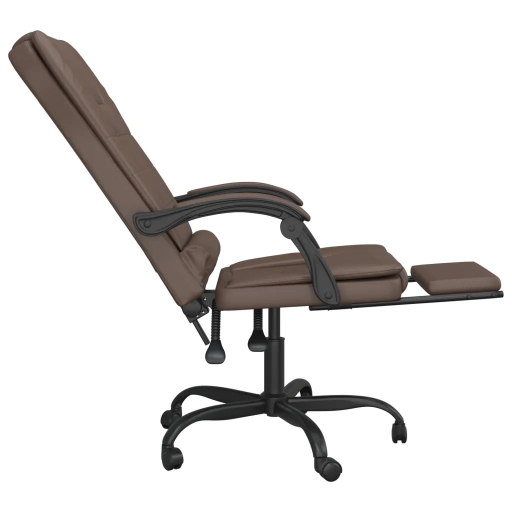 Poltrona da Ufficio Massaggiante | Sedia Relax Reclinabile marrone Similpelle