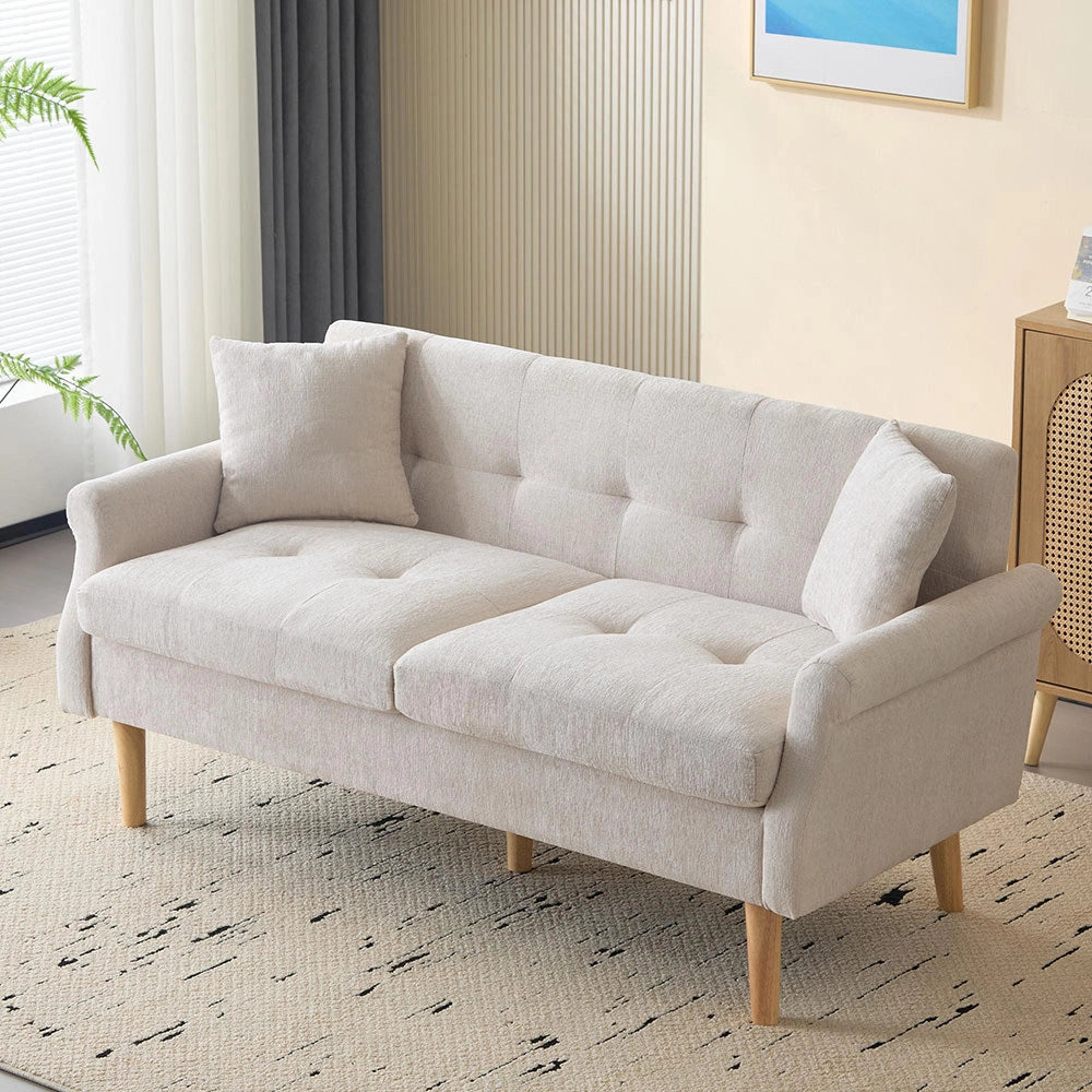 Divano 2 posti - Xylo - chenille con cuscini spessi design moderno