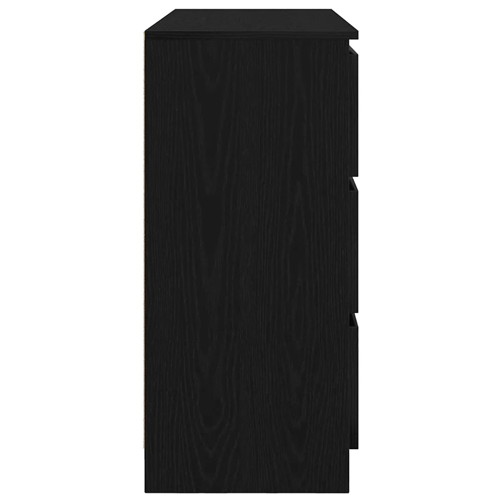 Credenza-Buffet-Armadio da cucina Rovere Nero 100x35x76 cm in Legno Multistrato
