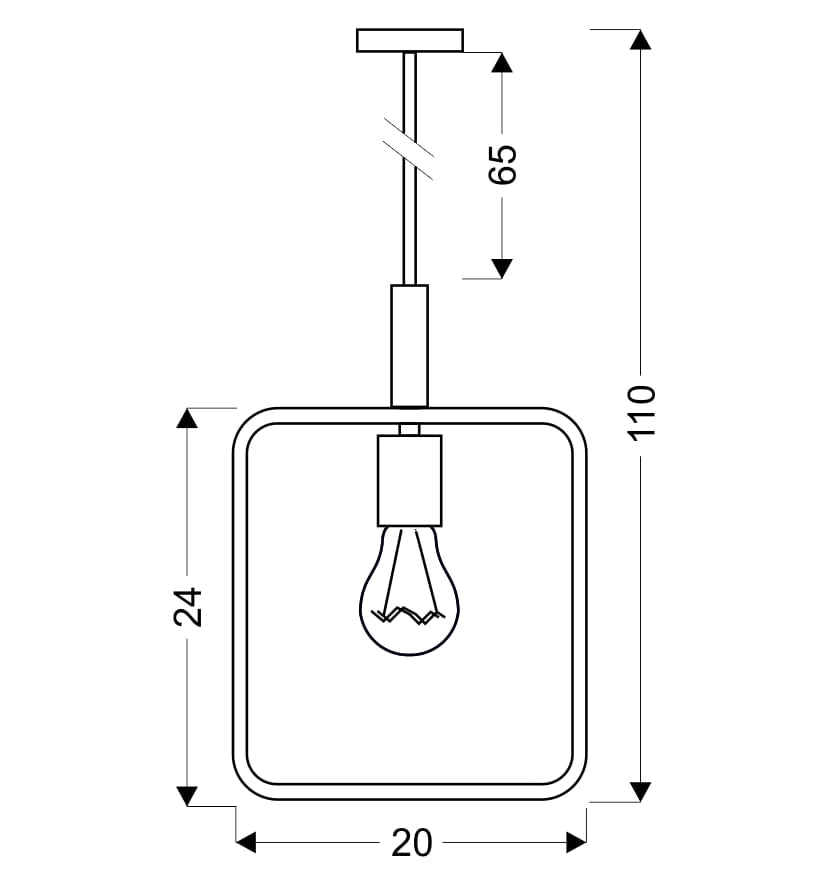 Lampada a sospensione Frame nera E27 60W Candellux