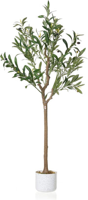 Albero di Olivo Artificiale 120 cm con Base Pesante Antiribaltamento per Salotto