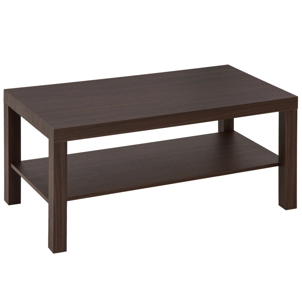 Tavolino da Salotto Rettangolare Classico con Ripiano Portaoggetti in Legno 90¡Á45¡Á44.5cm
