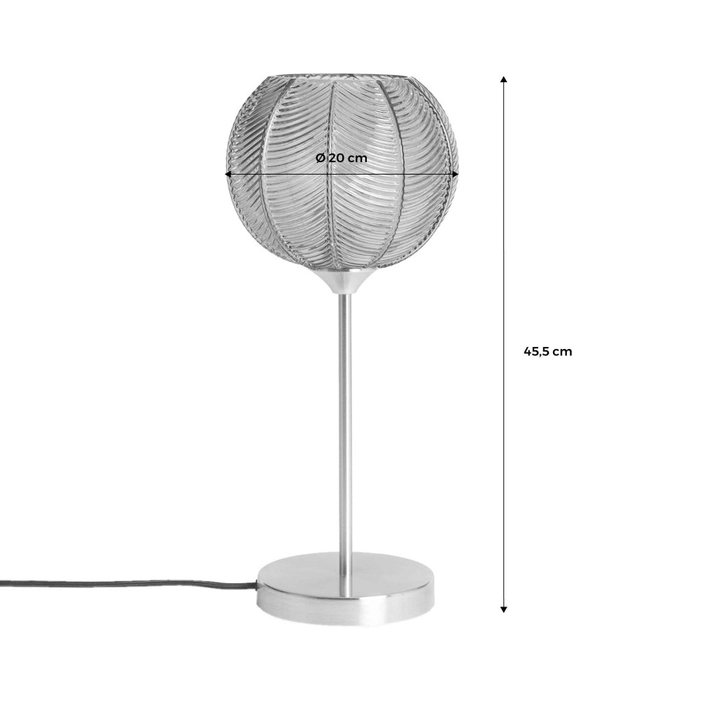 Lampada in metallo e vetro, 20cm, ambre