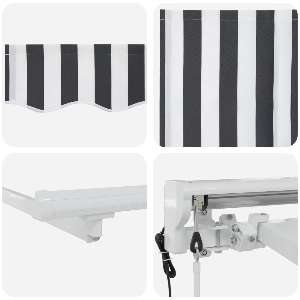 Tettuccio Elettrico Retrattile Antracite e Bianco 4,5 × 3,5 m 3421054