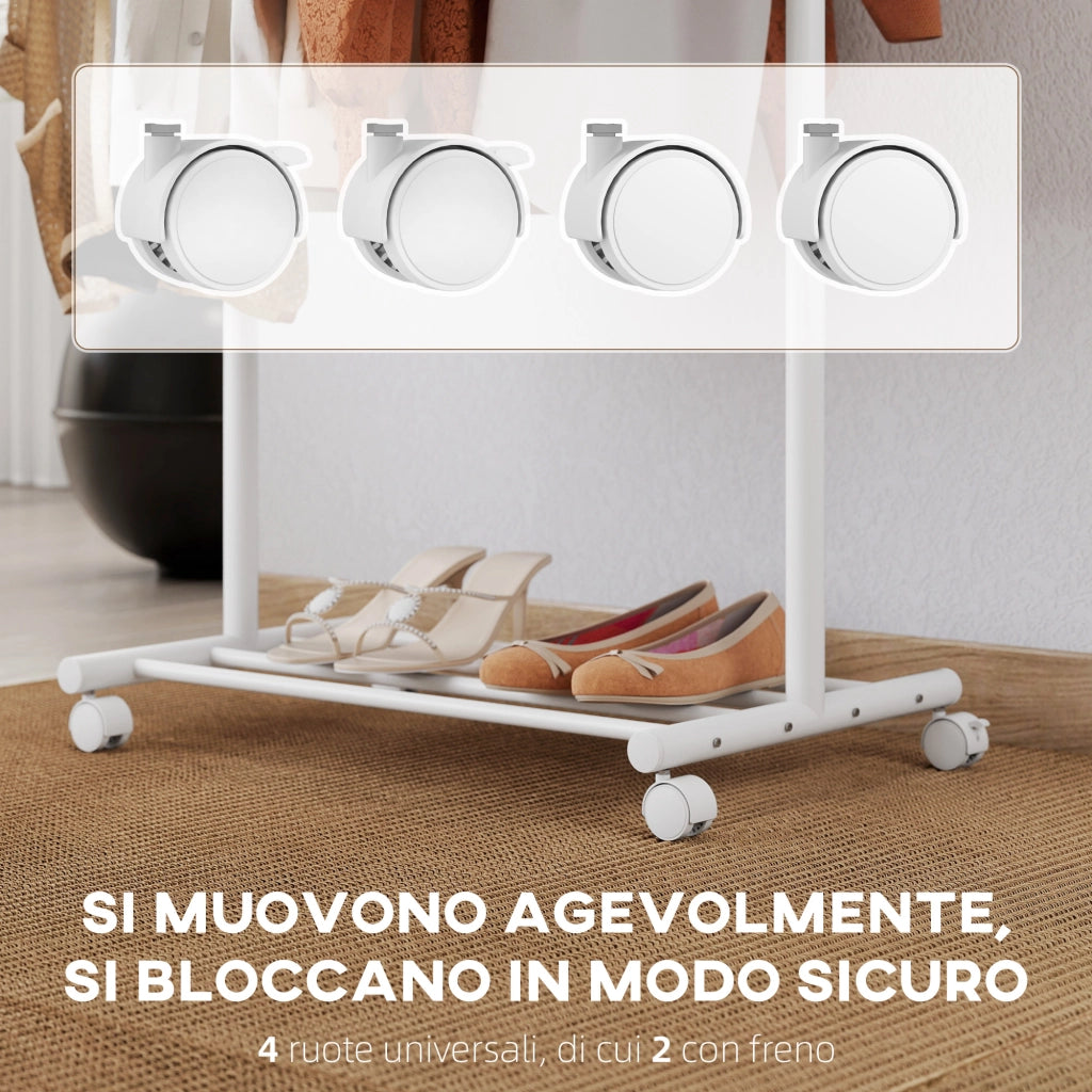 Scarpiera con Appendiabiti e Ripiano ¨C Minimal ¨C Bianco