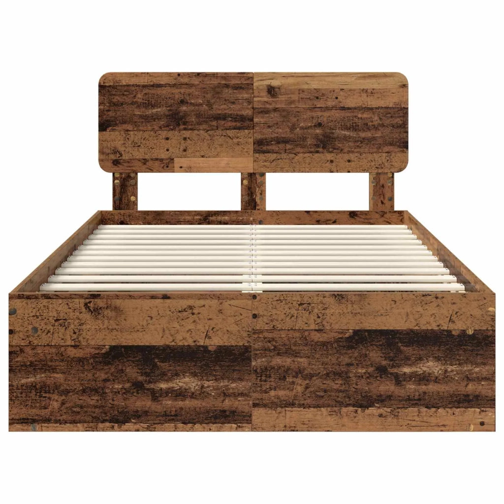 Struttura del letto-Giroletto Legno vecchio 135 x 190 cm Pino massello 707558