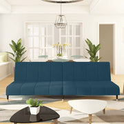 Divano Letto a 2 Posti Blu in Velluto 375873