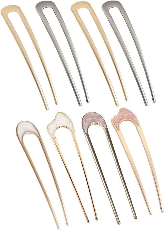 Spille per capelli vintage stile francese - set da 8 pezzi
