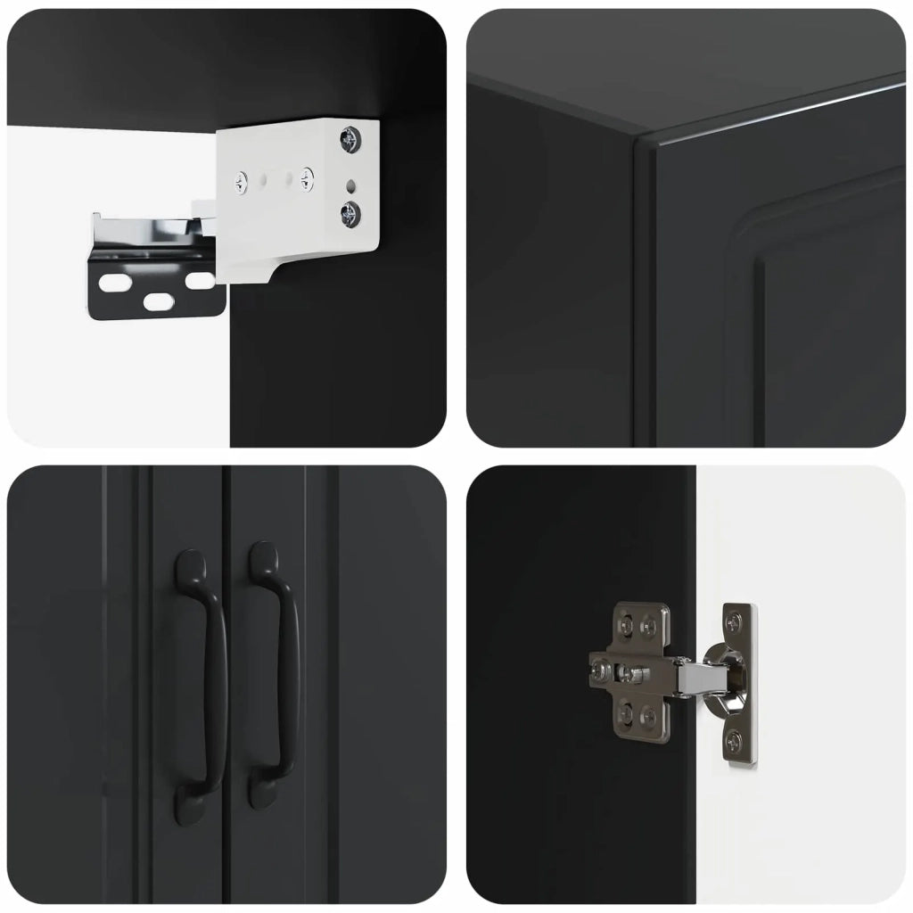 Mobiletto a muro 59 x 31 x 60 cm Legno ingegnerizzato Nero 899256