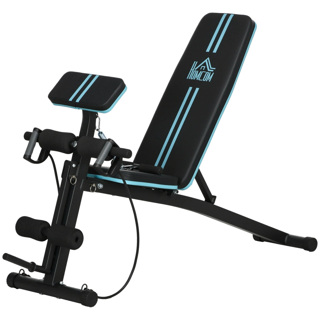 Panca Fitness Pieghevole ¨C Xylo ¨C 7 Posizioni Regolabili, Carico 120kg, Blu