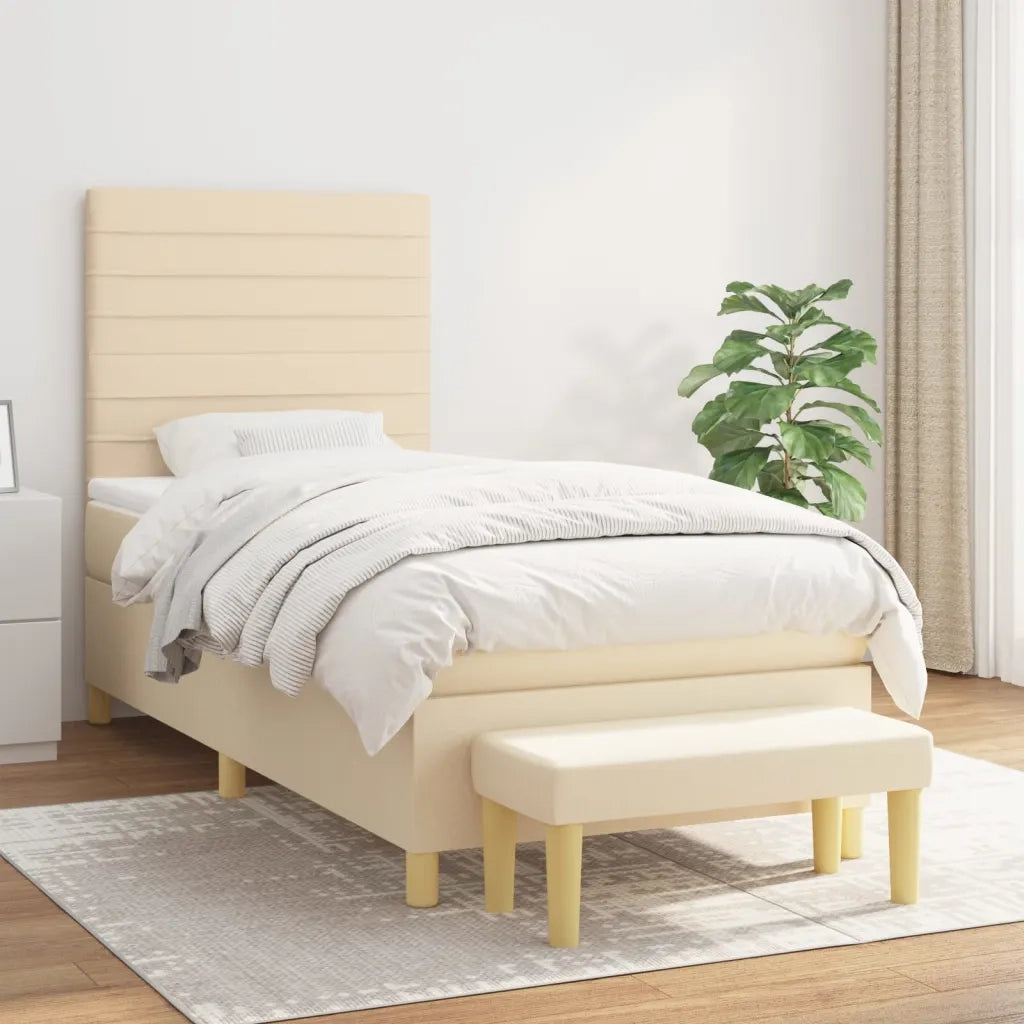 Giroletto a Molle con Materasso Crema 80x200 cm inTessuto 3137194