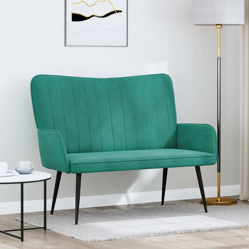 Sofa a Due Posti Turchese 115 x 61 x 87 cm Velluto 42028969
