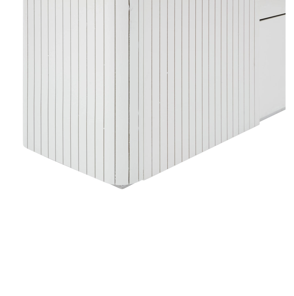 Sideboard bianco multifunzionale LED 150x35x80 cm con 2 ante e 3 cassetti