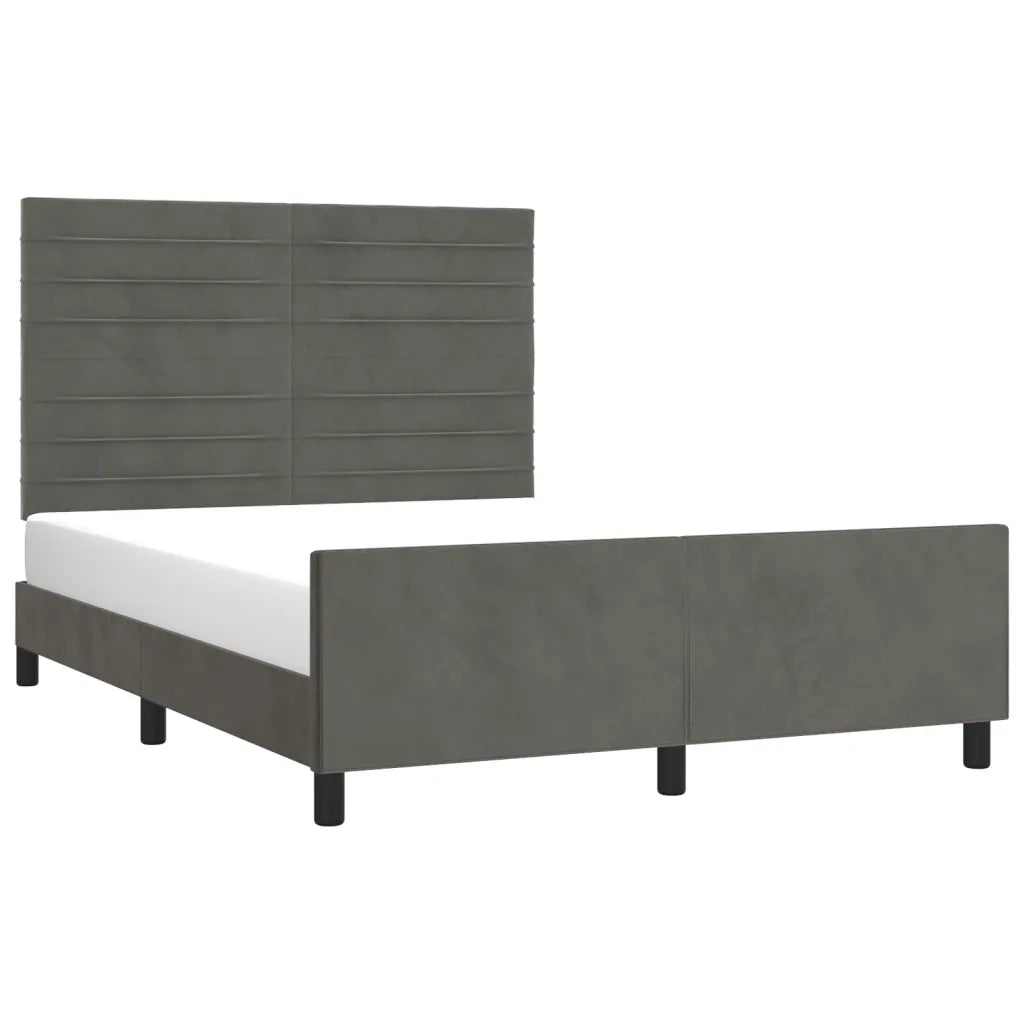 Giroletto senza Materasso Grigio Scuro 140x200 cm Velluto