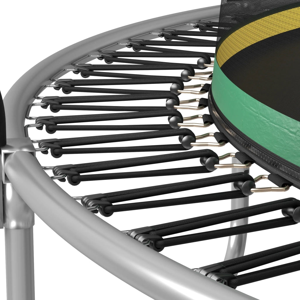 Trampolino da giardino senza molle e senza cuciture, 183 cm, con rete di sicurezza