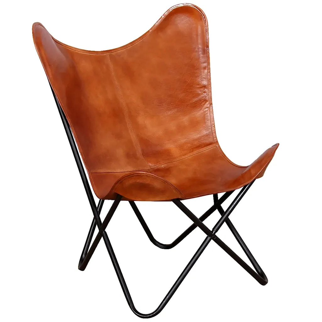 Sedia a Farfalla Marrone in Vera Pelle 243728