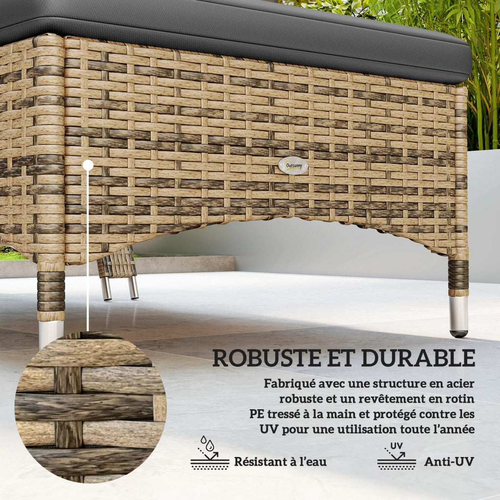 Lettino prendisole reclinabile con materassino e rotelle ¨C Xylo ¨C giallo 200x73x30-103cm