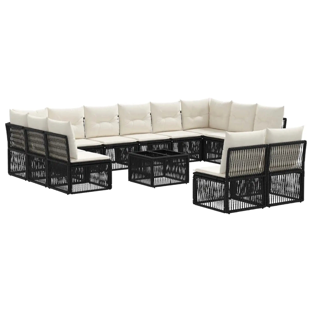Set Divano da Giardino 13 pz Nero polyrattan 3434383