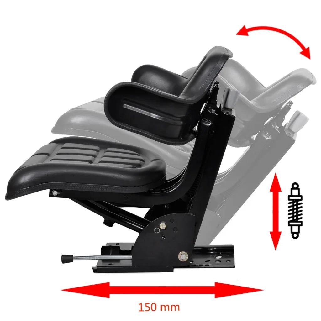 Sedile per Trattore con Sospensione Nero CFW4287732