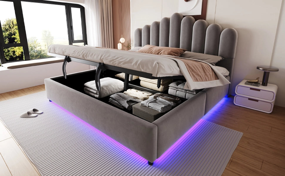 letto imbottito velluto grigio 180 x 200 cm