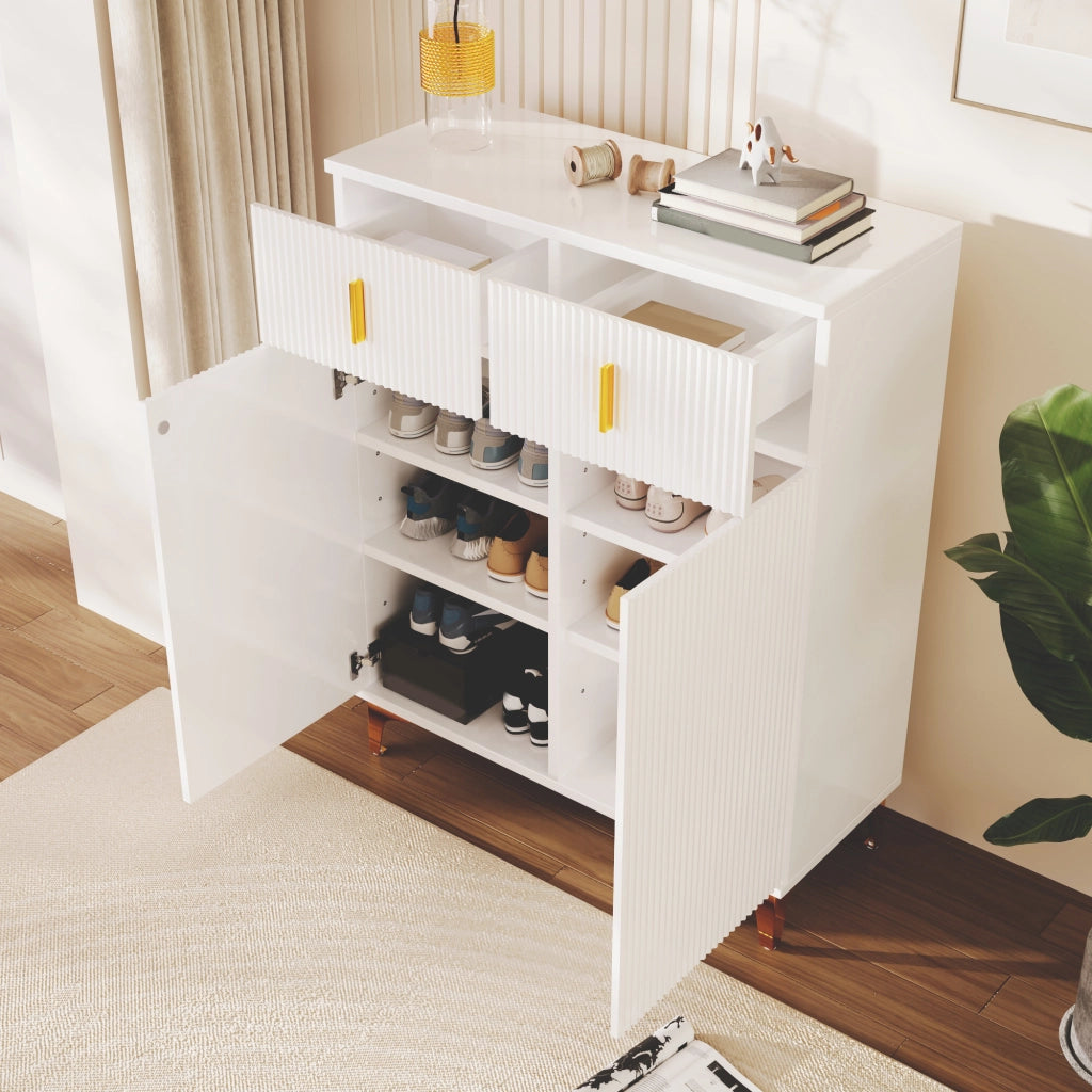 SIDEBORAD Armadio con 2 cassetti e 2 ante 83x35x101 cm Bianco