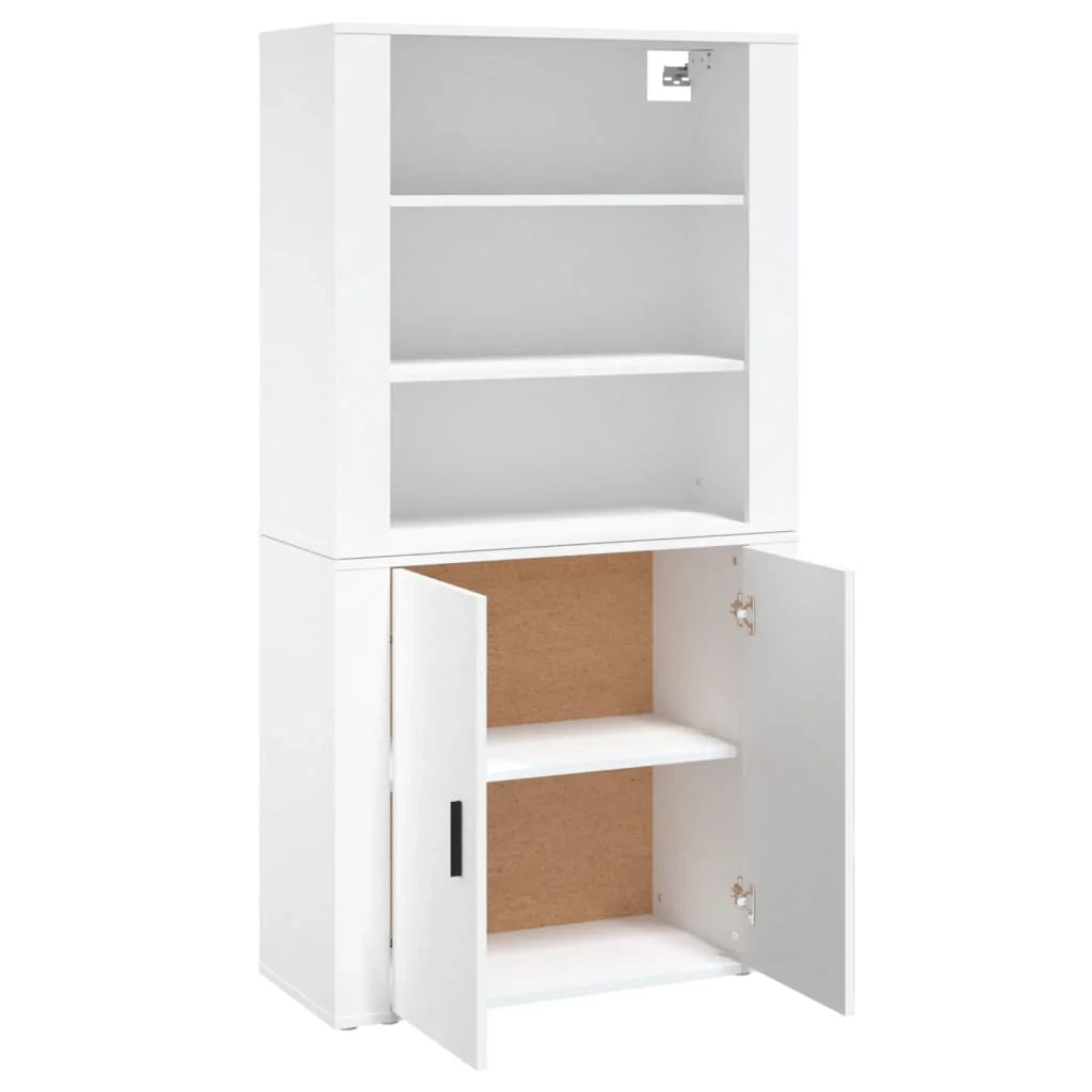 Buffet credenza cassettiera armadio mobile contenitore organizer cucina soggiorno salotto alto legno ingegnerizzato bianco 02_0032784