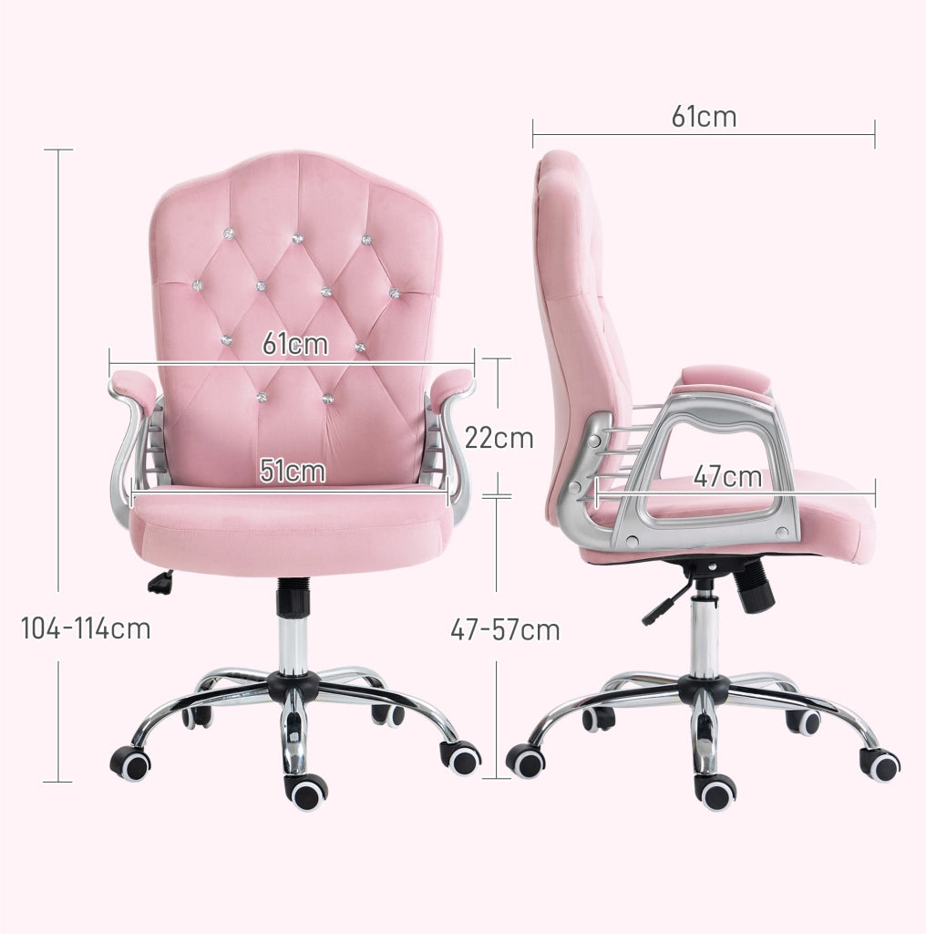 Sedia da ufficio rosa con funzione oscillante