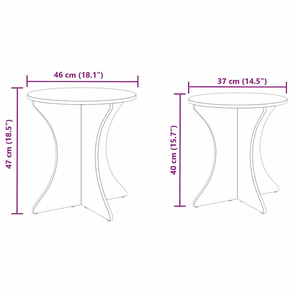 Tavolino da salotto 2 pcs Bianco Legno di pino massello 873566