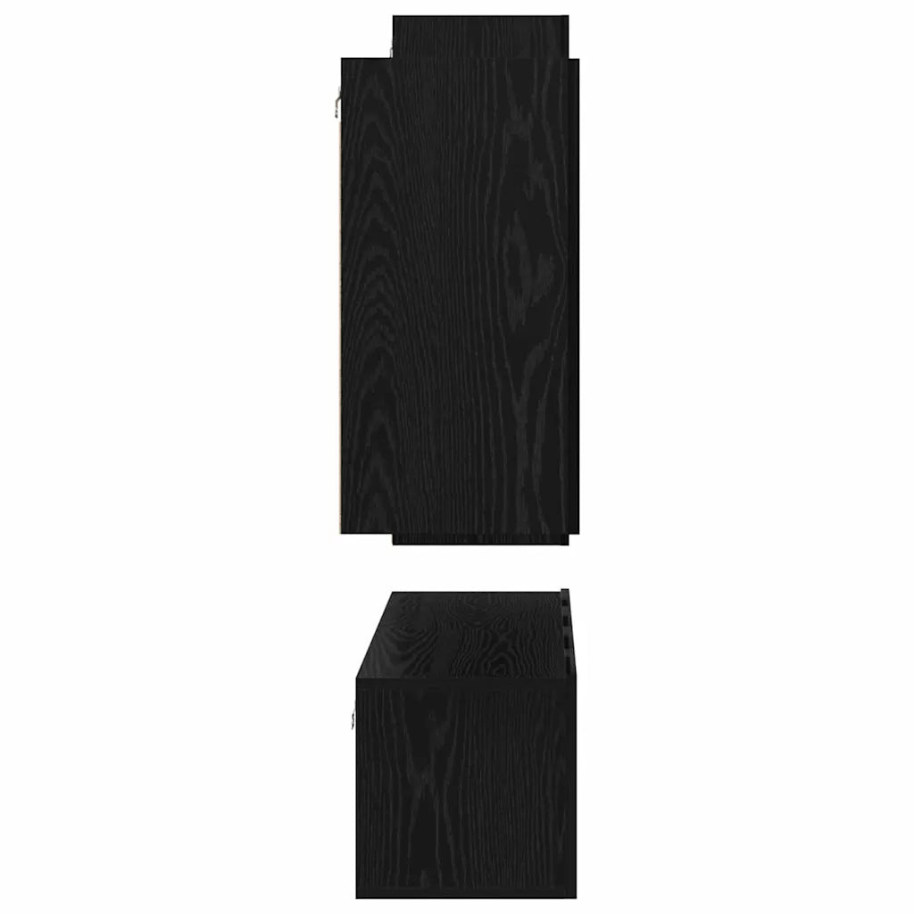 Set mobile TV 4 pz | Armadietto TV | Mobile Porta TV Rovere Nero Legno multistrato