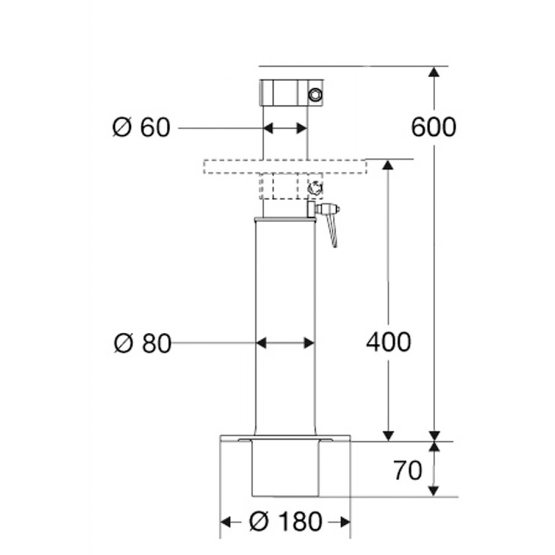 SUPPORTO TELESCOPICO MM.400/600